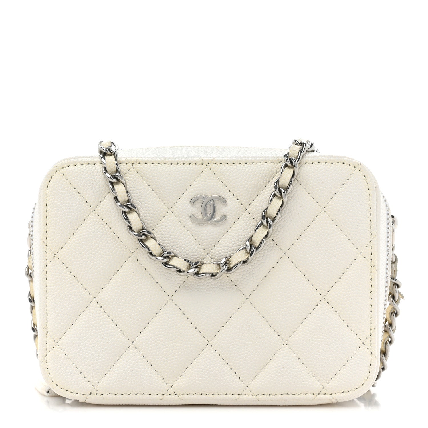 Chanel Caviar Quilted Camera Bag White 1 of 10
