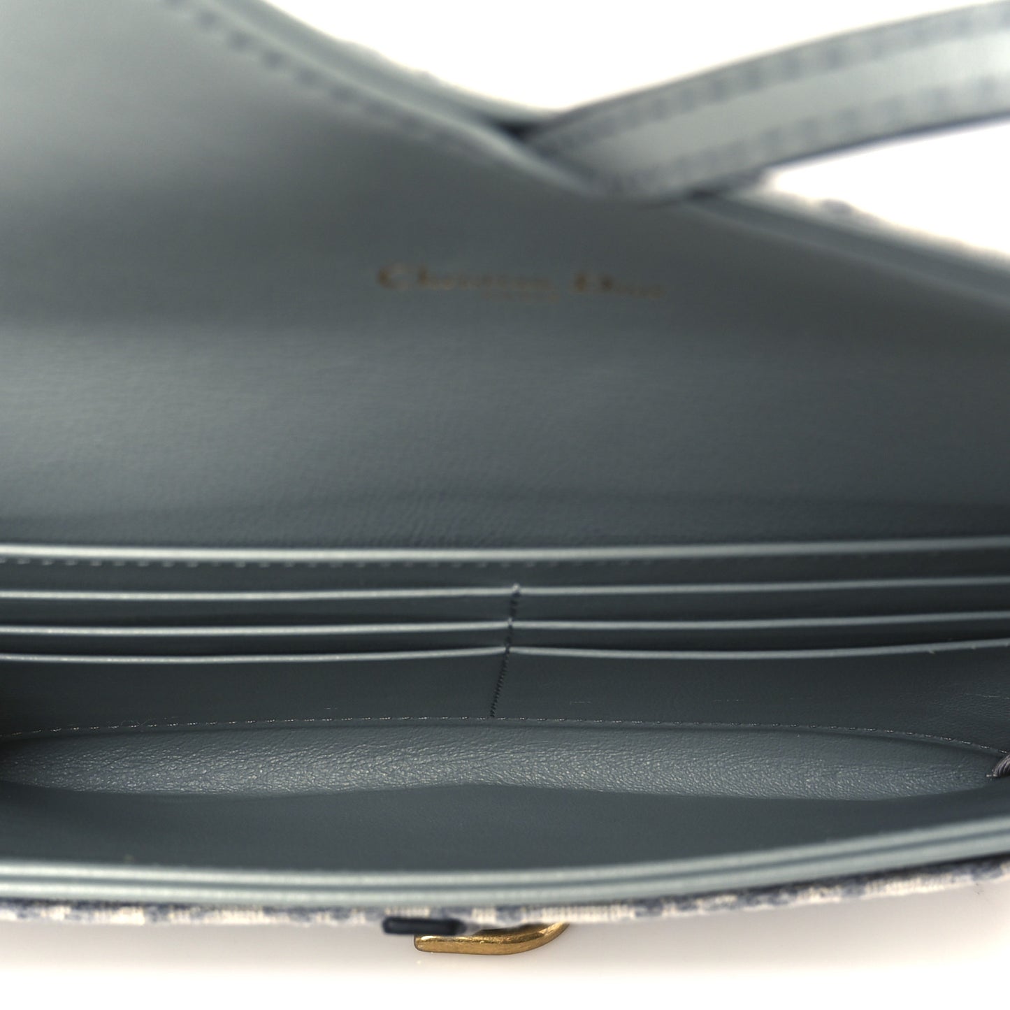 Oblique Saddle Chain Long Wallet Grey