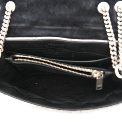 Saint Laurent Metallic Calfskin Y Quilted Monogram Small Loulou Chain Satchel Acciaio 5 of 13