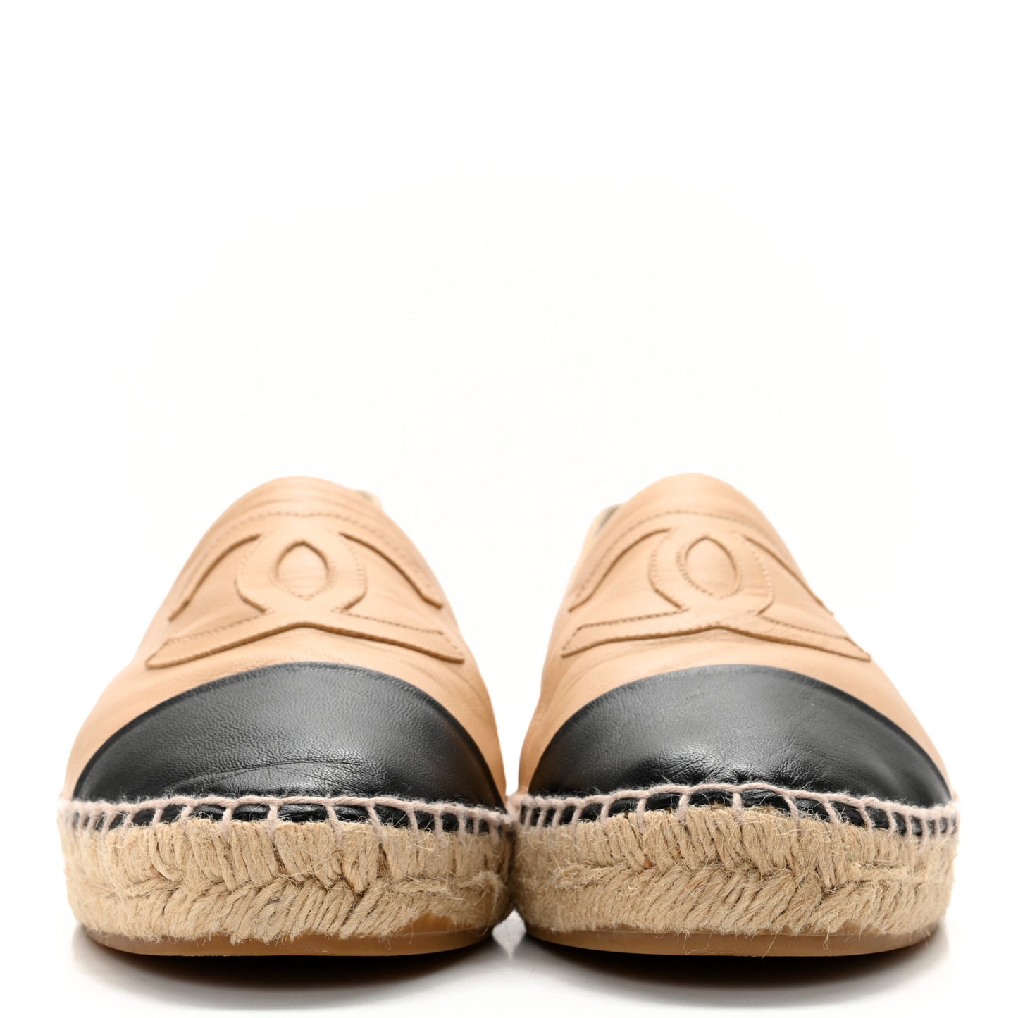 Lambskin CC Espadrilles 40 Beige Black