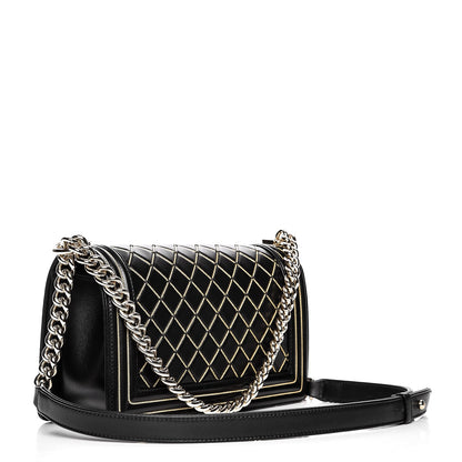 Chanel Lambskin Chain Quilted Medium Boy Flap Black 3 of 8