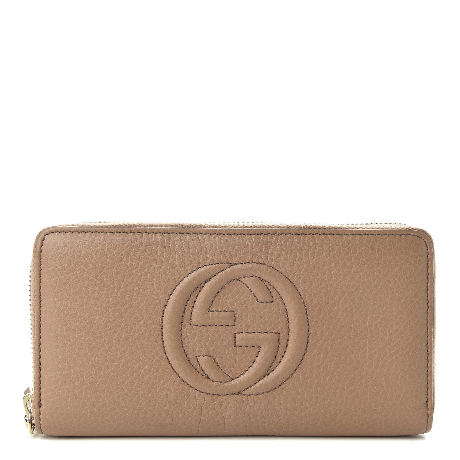 Gucci Pebbled Calfskin Soho Zip Around Wallet Camelia 1 of 8