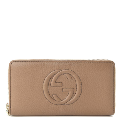 Gucci Pebbled Calfskin Soho Zip Around Wallet Camelia 1 of 8