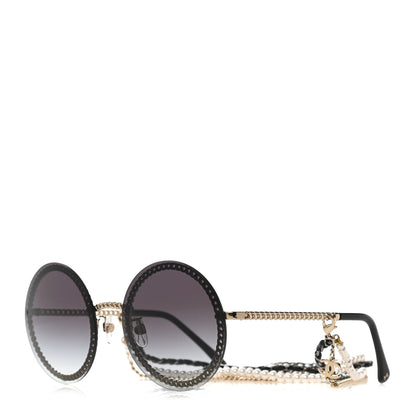 Chanel Round Chain Sunglasses 4245 Gold 1 of 8