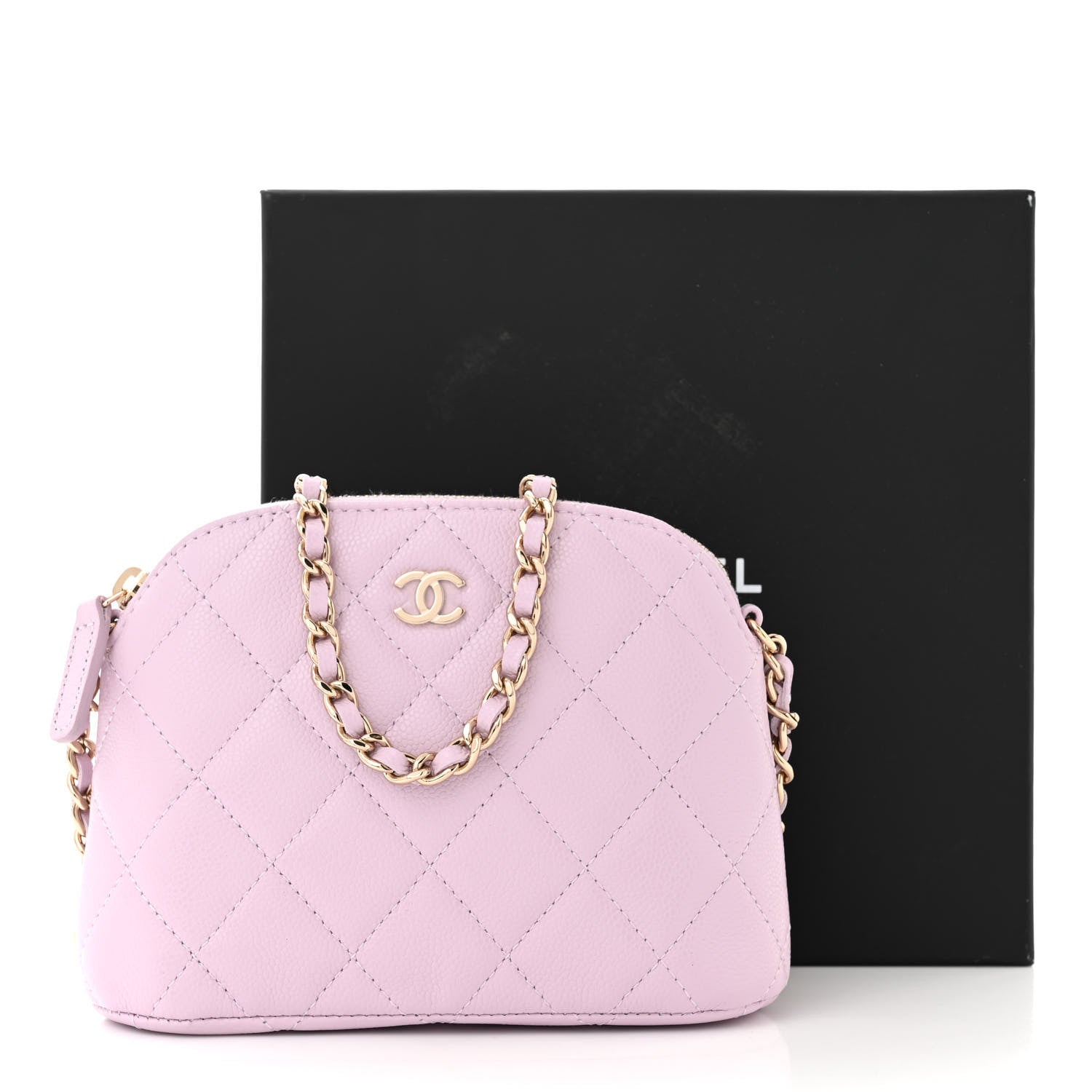 Chanel Caviar Quilted Clutch with Chain Light Purple 11 of 11