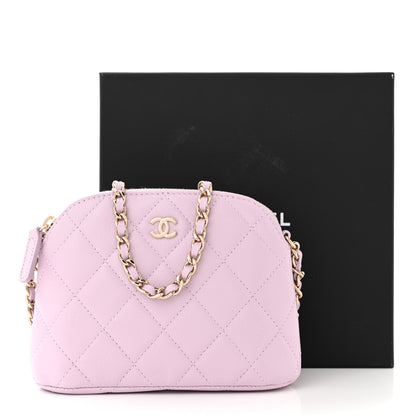 Chanel Caviar Quilted Clutch with Chain Light Purple 11 of 11