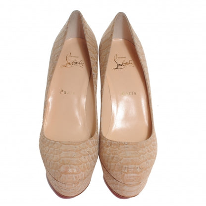 Christian Louboutin Cork Snake Print Bianca 120 Pumps 37.5 Beige 2 of 6