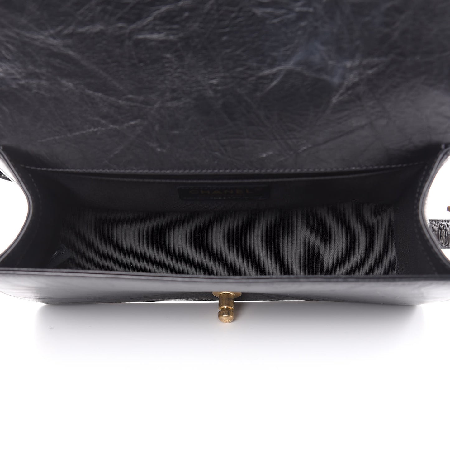 Crumpled Calfskin Medium Boy Flap Black