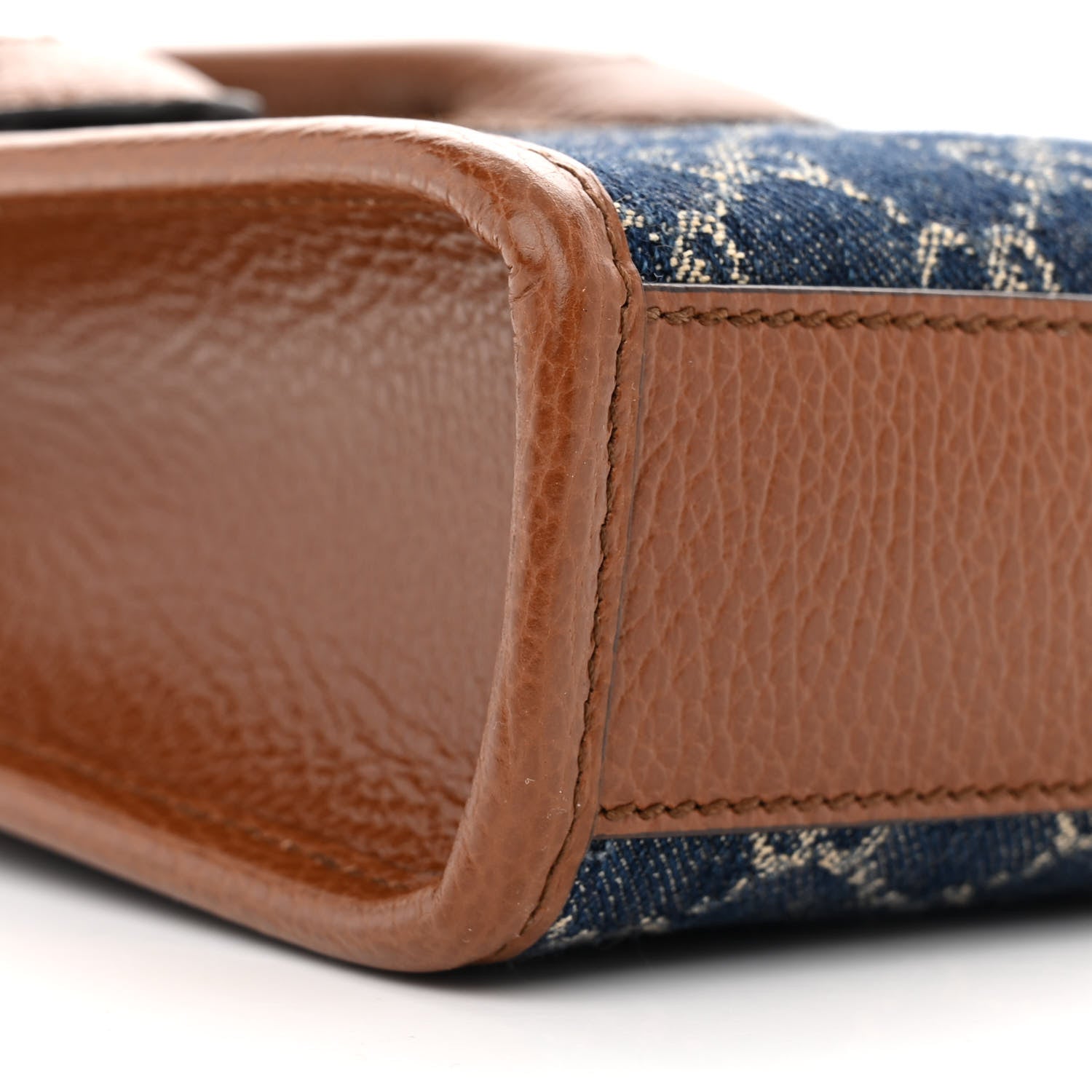 Gucci New Denim GG Monogram Dollar Calfskin Mini Retro Interlocking G Tote Bag Blue Tea Cuir Epilog 9 of 10