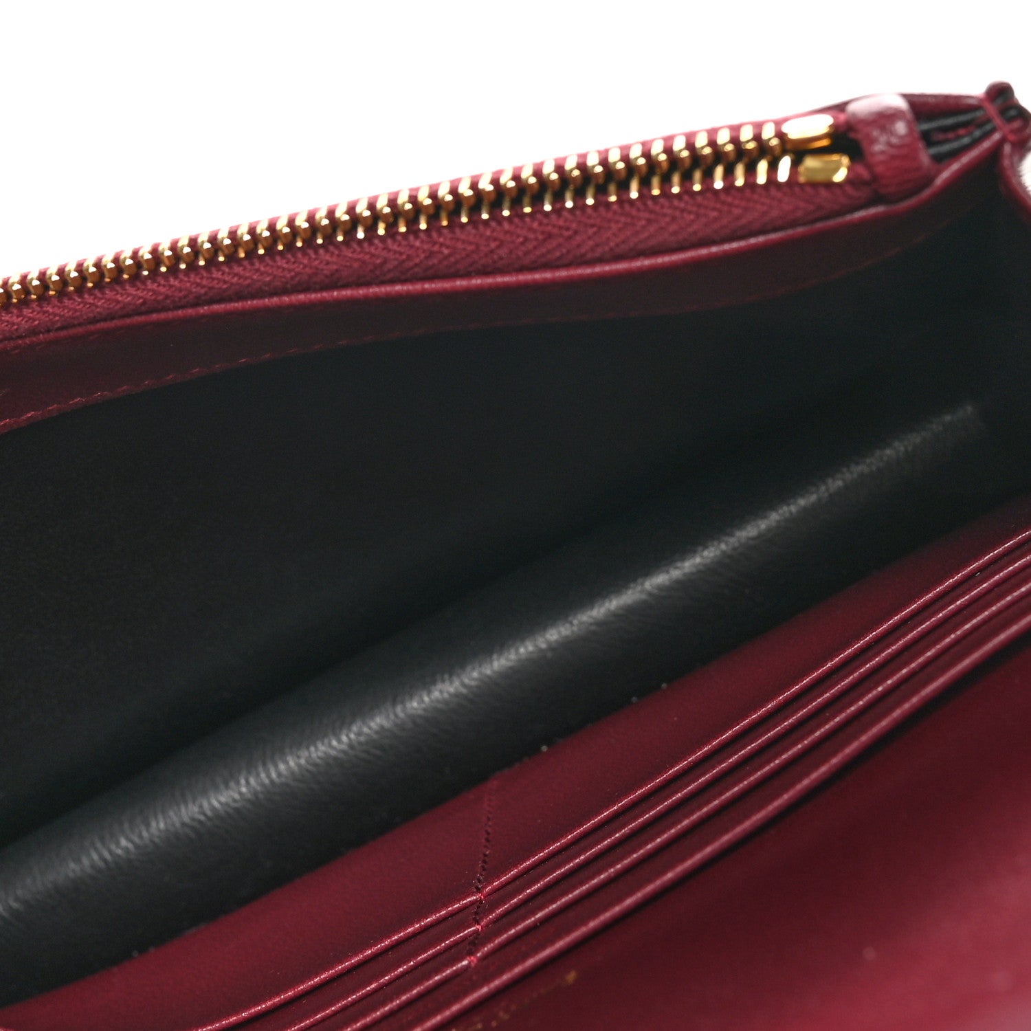 Saint Laurent Calfskin Matelasse Chevron Monogram Envelope Chain Wallet Rouge Merlot 5 of 10