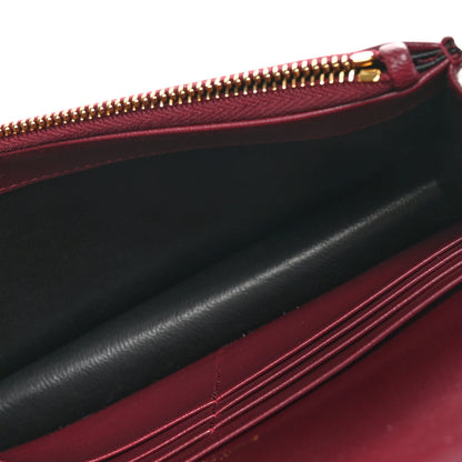 Saint Laurent Calfskin Matelasse Chevron Monogram Envelope Chain Wallet Rouge Merlot 5 of 10