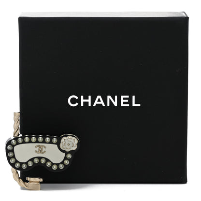 Chanel Resin Pearl Snorkeling CC Brooch Black White Gold 4 of 4