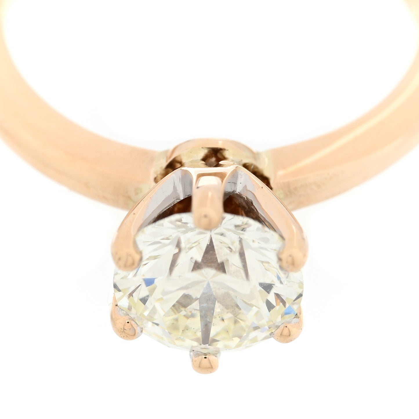 14K Yellow Gold Diamond 1.90ct Solitaire Engagement Ring 52 6