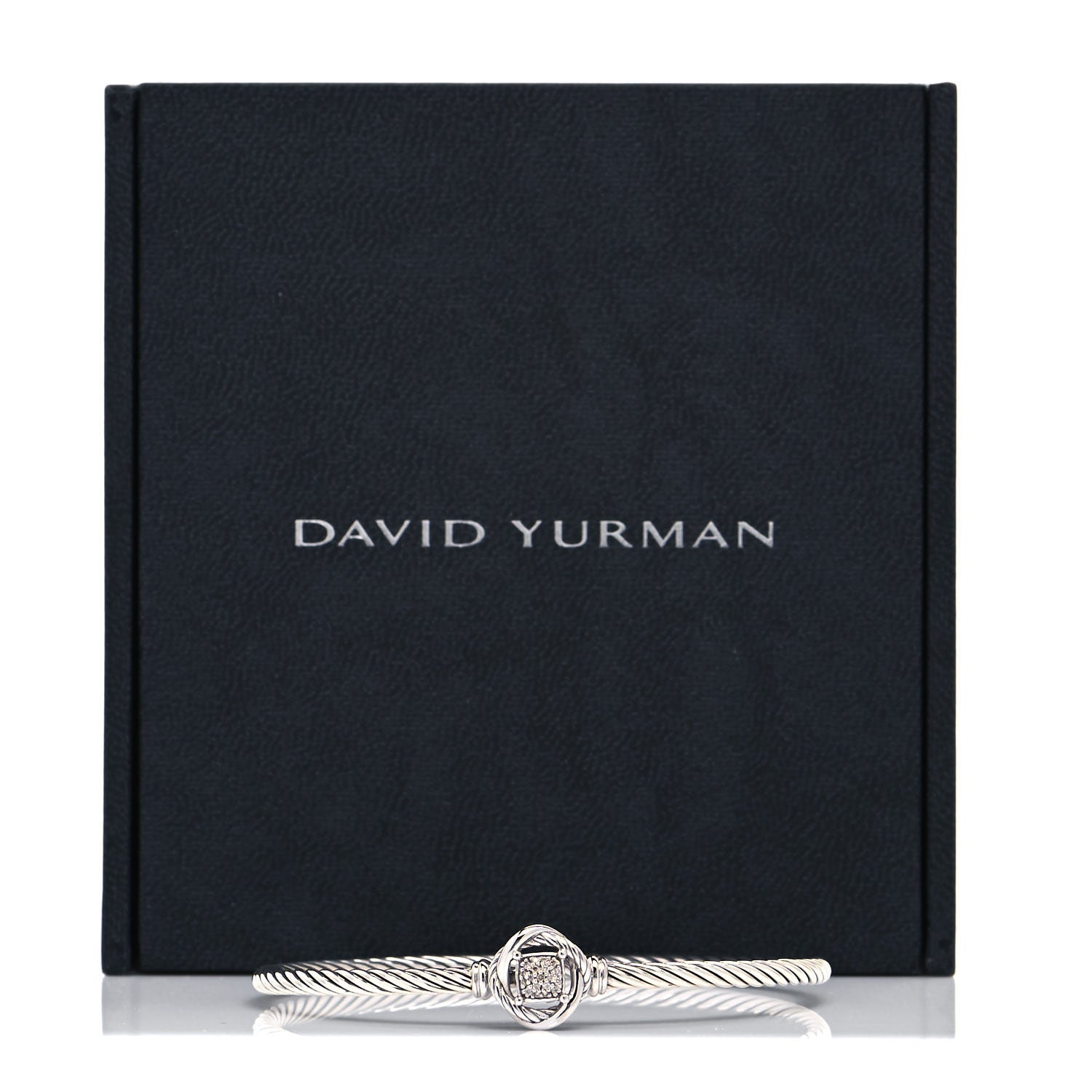 David Yurman Sterling Silver Diamond 3mm Infinity Bracelet 6 of 6