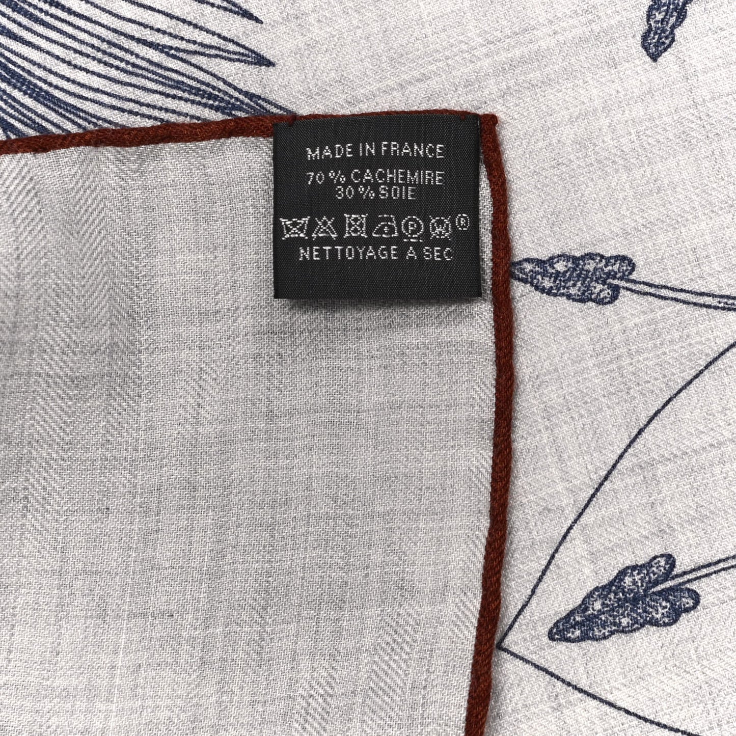 Cashmere Silk Index Palmarum Finesse Shawl 140 Gris Chine Bronze