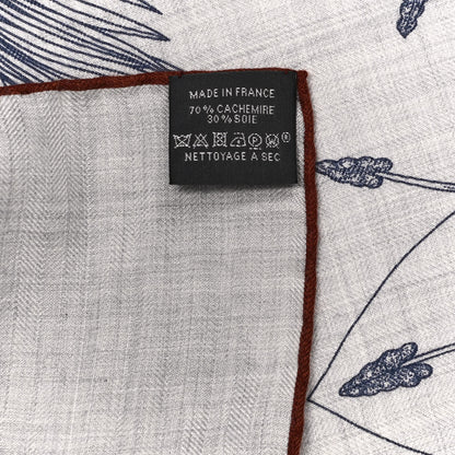 Hermes Cashmere Silk Index Palmarum Finesse Shawl 140 Gris Chine Bronze 5 of 6