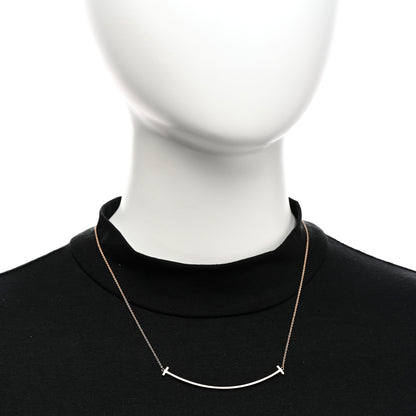 Tiffany 18K Rose Gold Large T Smile Pendant Necklace 2 of 5