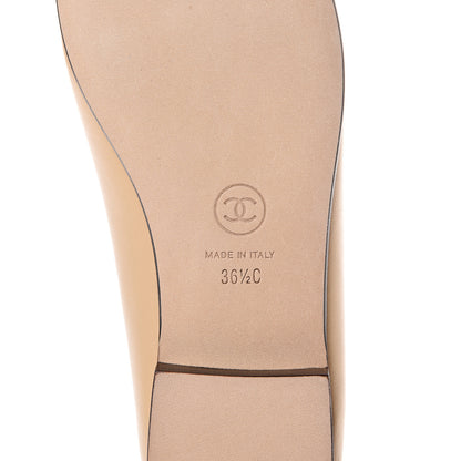 Chanel Lambskin Cap Toe Ballerina Flats 36.5 Beige Black 6 of 8