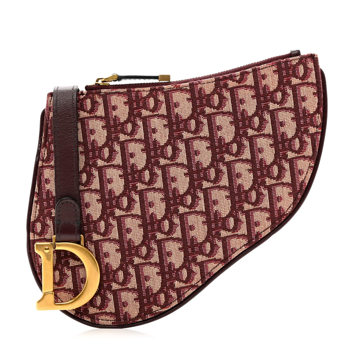 Oblique Saddle Pouch Clutch Bordeaux