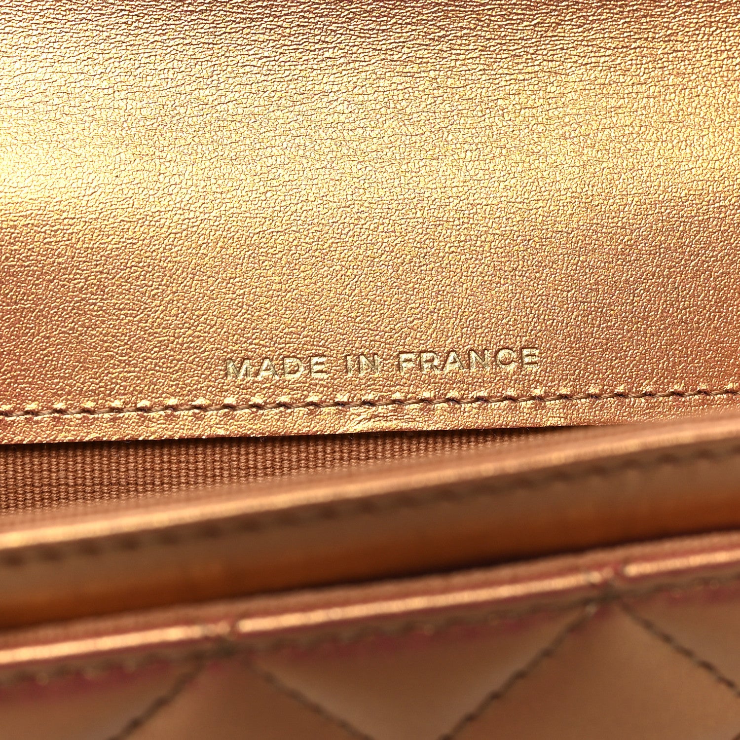 Chanel Metallic Lambskin Quilted Flap Card Holder Wallet Golden 7 of 10