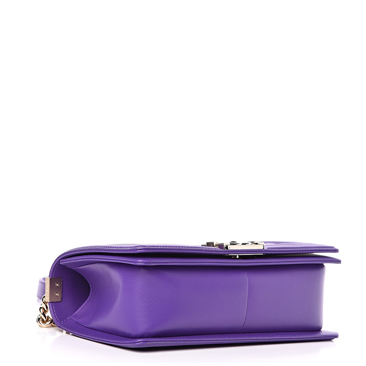 Calfskin Quilted Medium Boy Flap Purple