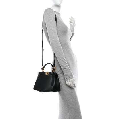Fendi Nappa Mini Peekaboo Iconic Satchel Black 2 of 11