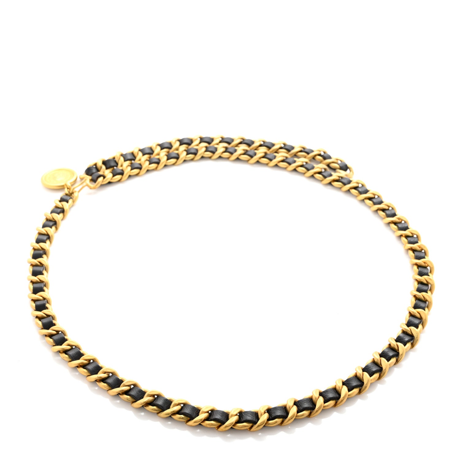 Chanel Lambskin Chain CC Medallion Belt Black Gold 2 of 5
