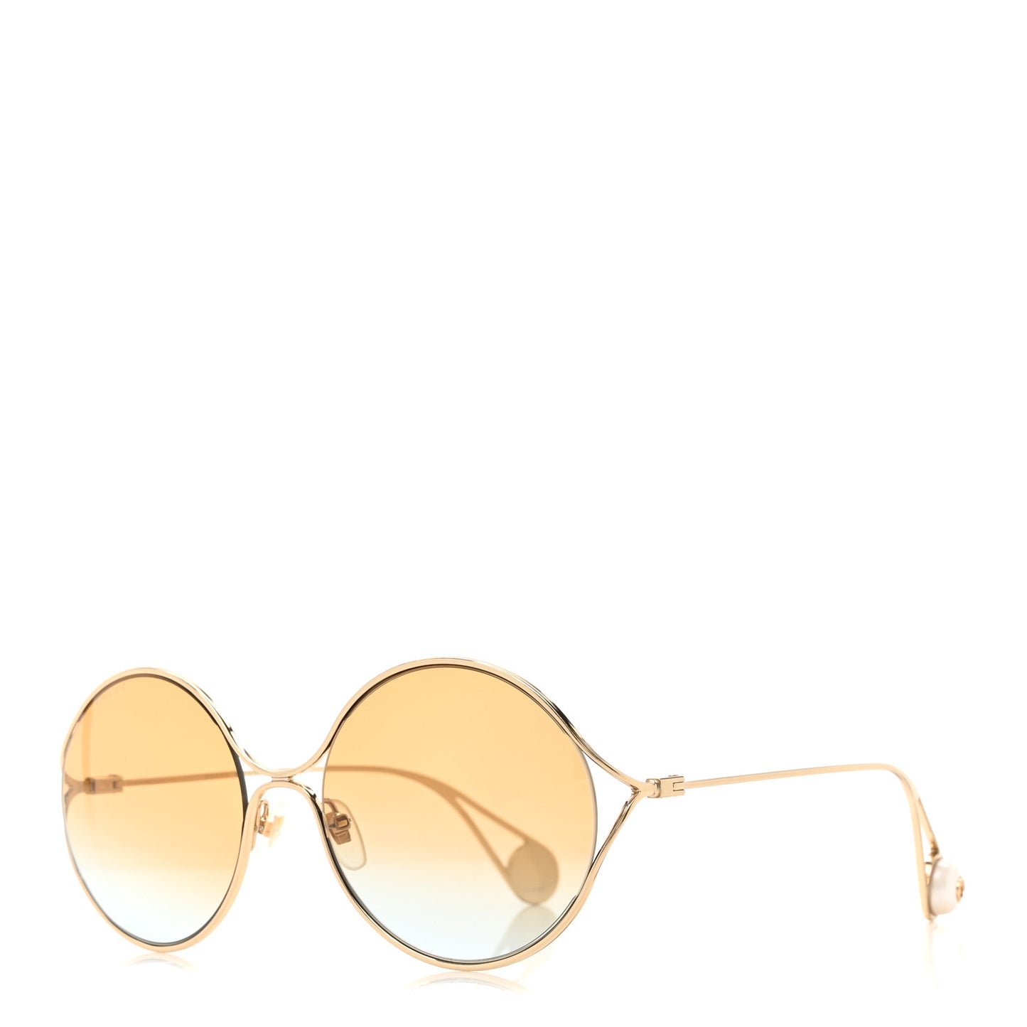 Metal Round Pearl Tip Sunglasses GG0253S Gold