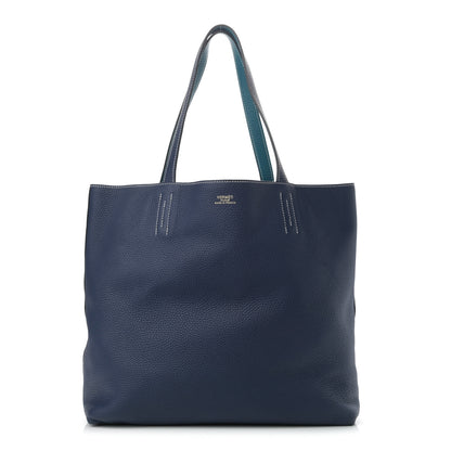 Hermes Taurillon Clemence Double Sens 36 Reversible Tote Bleu Sapphire Izmir 1 of 15