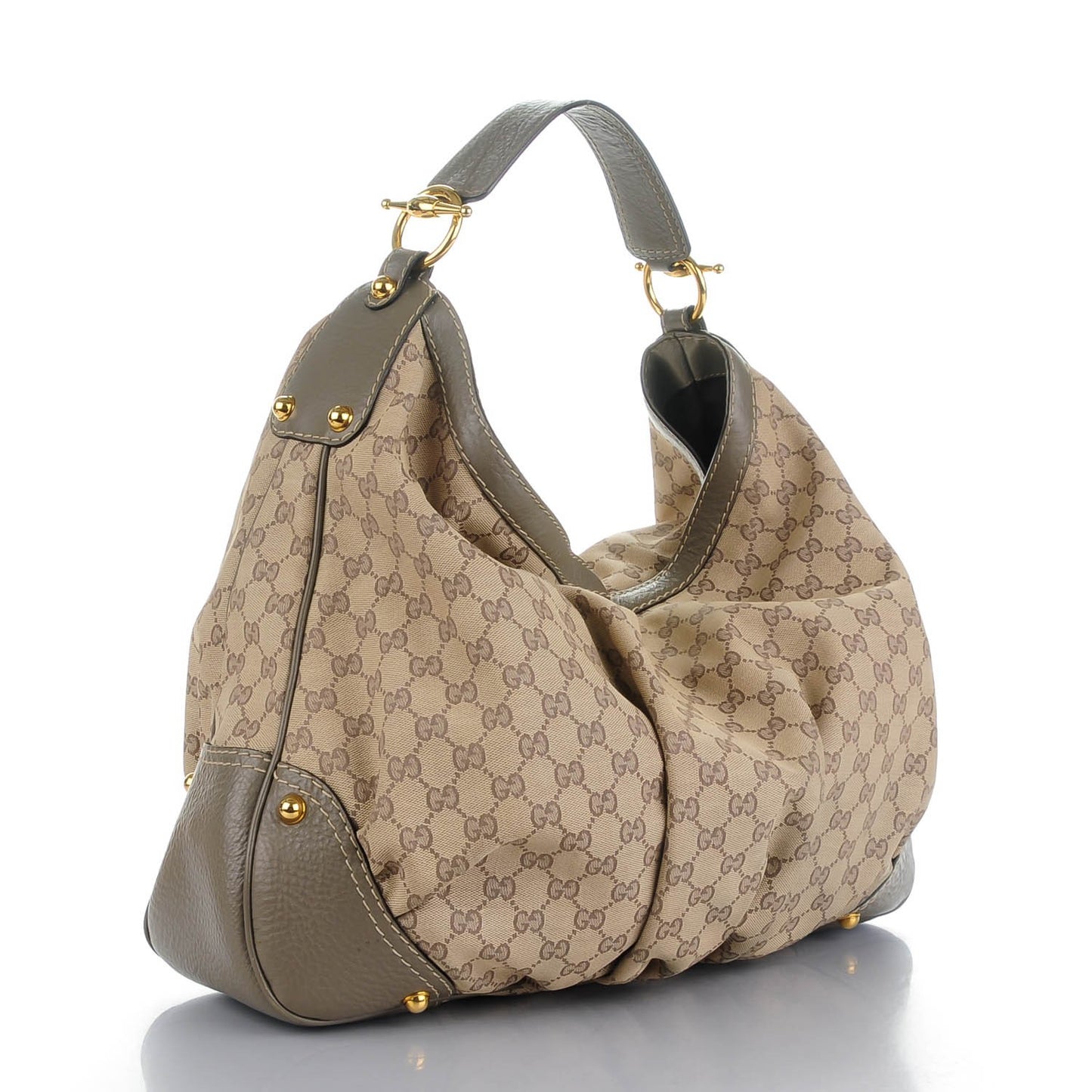 Monogram Large Jockey Hobo Grey