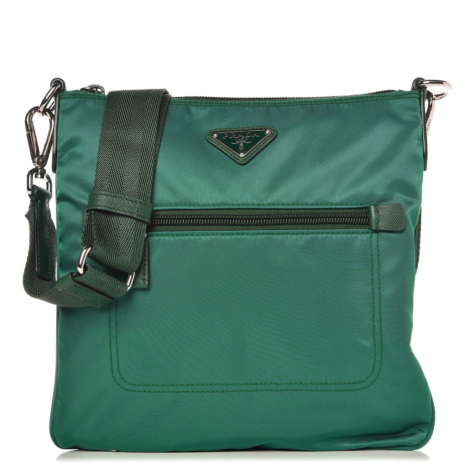 Prada Nylon Flat Messenger Bag Oleandro 1 of 8