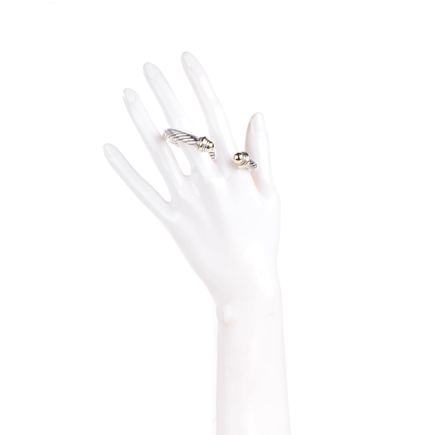 Sterling Silver 14K Yellow Gold 7mm Cable Classics Bracelet