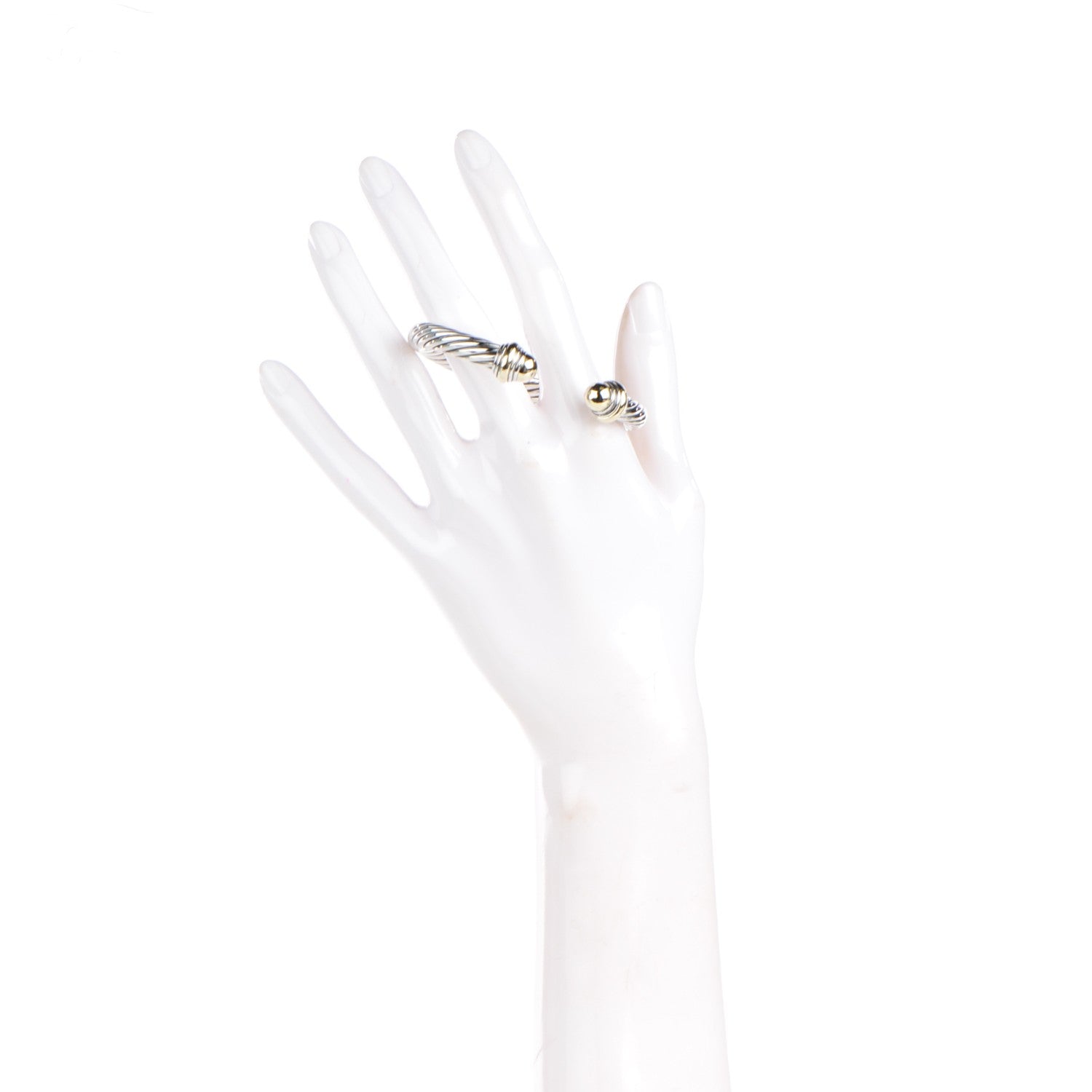 David Yurman Sterling Silver 14K Yellow Gold 7mm Cable Classics Bracelet 2 of 5