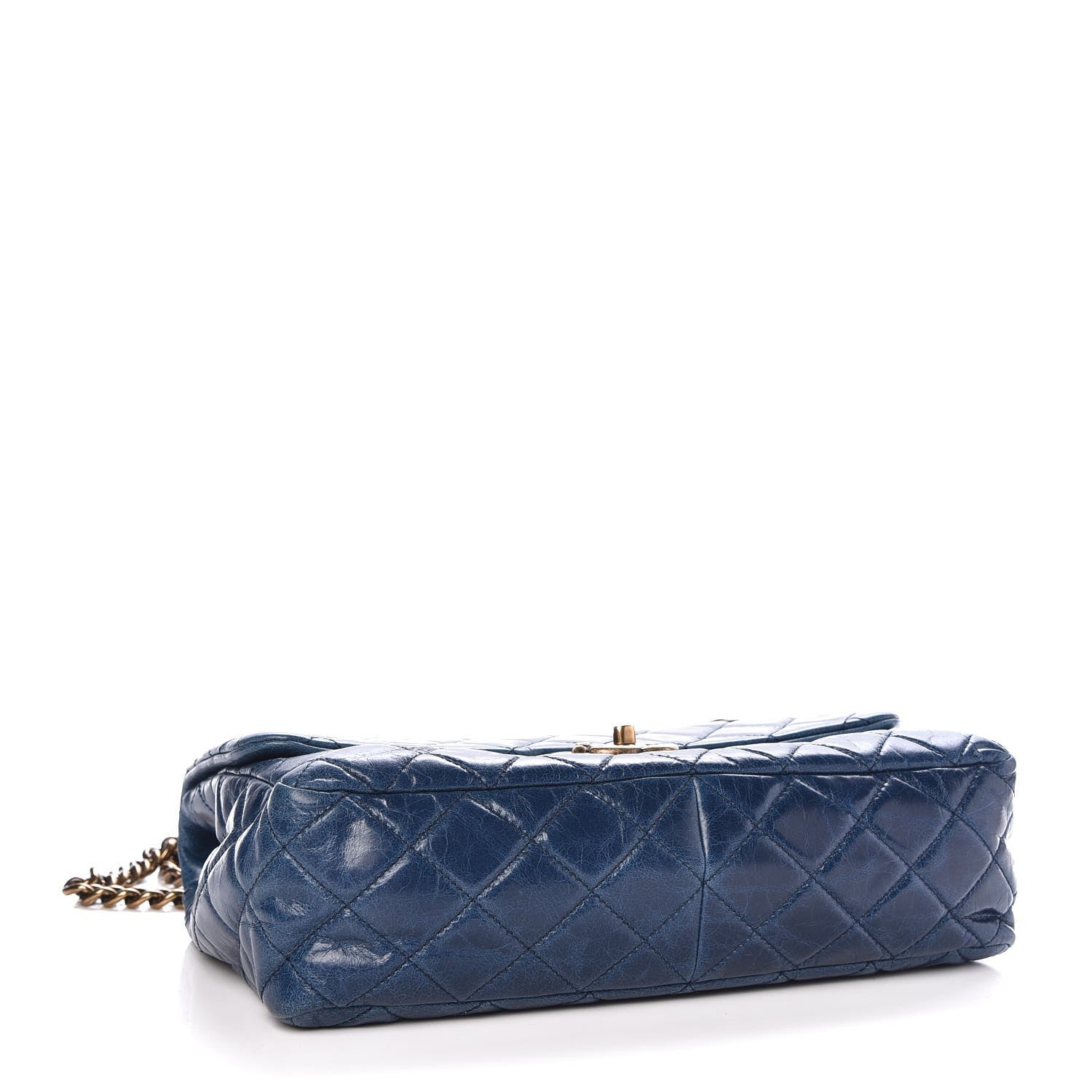 Chanel Glazed Calfskin Castle Rock Medium Flap Blue 4 of 13