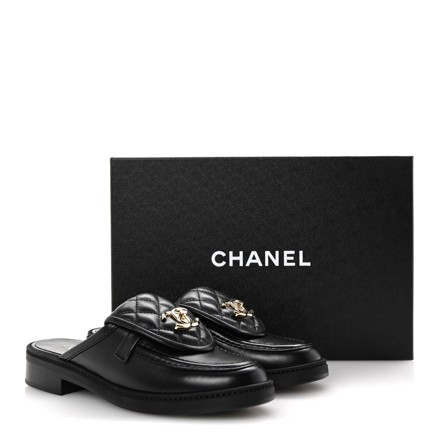 Chanel Lambskin Quilted CC Turnlock Mules 36 Black 10 of 10