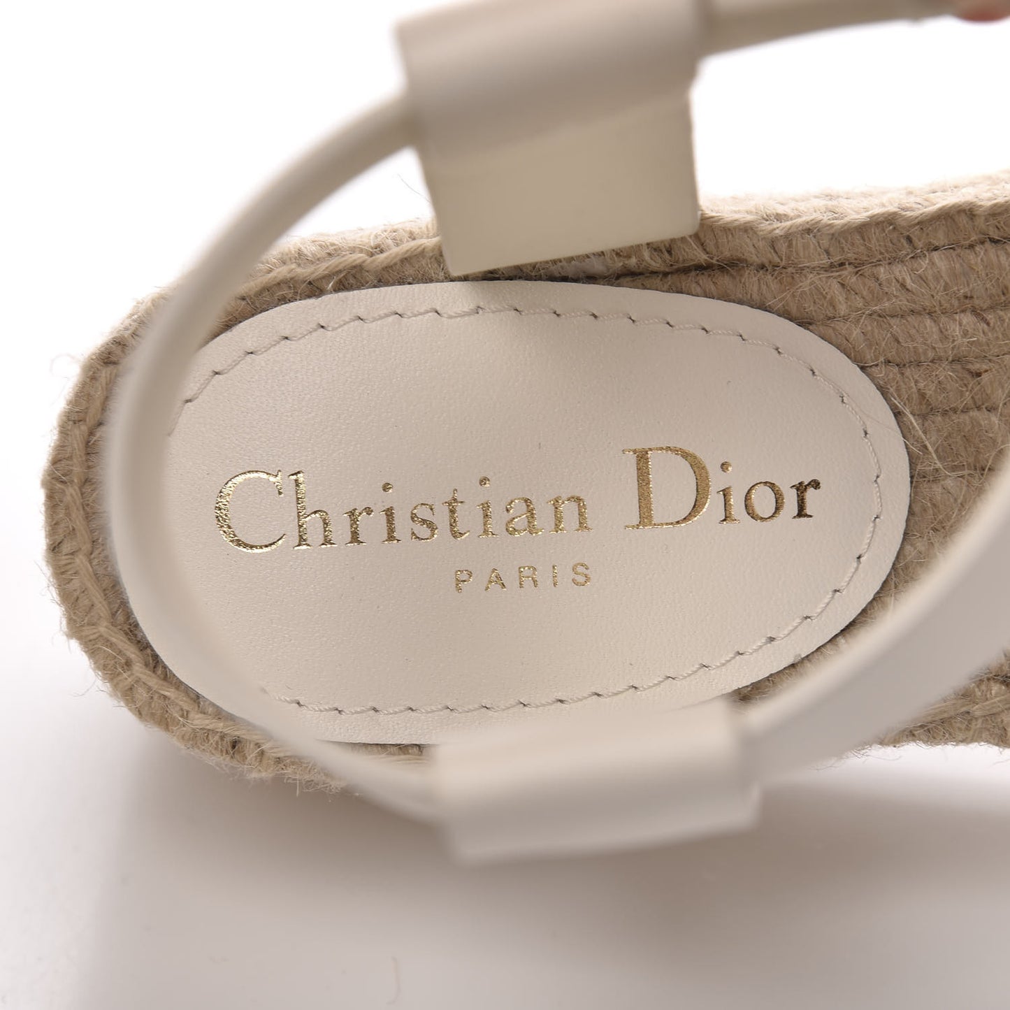 Calfskin D-Dior Espadrille Platform Sandals 37 White