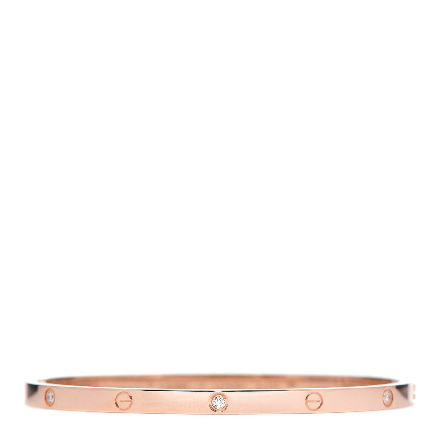 18K Pink Gold 6 Diamond Small LOVE Bracelet 17
