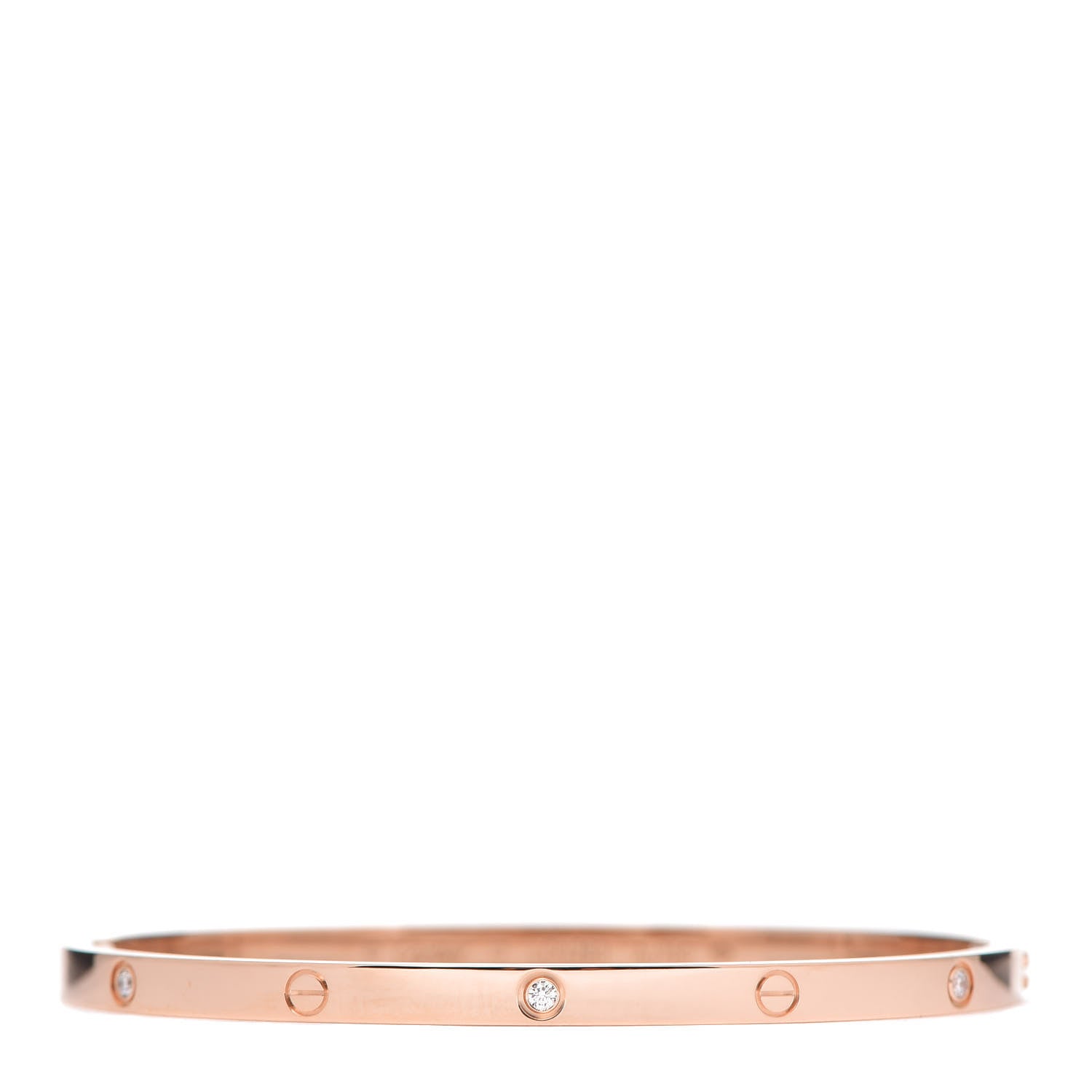 Cartier 18K Pink Gold 6 Diamond Small LOVE Bracelet 17 1 of 7