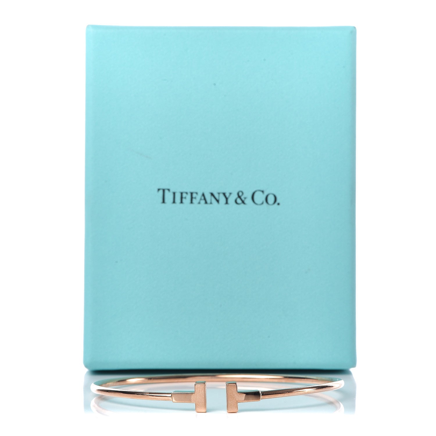 Tiffany 18K Rose Gold Narrow T Wire Bracelet 5 of 5