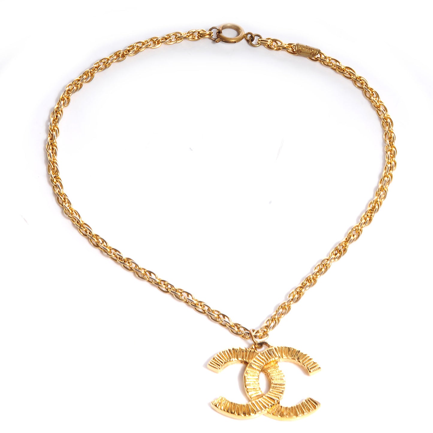 CC Chain Pendant Necklace Gold