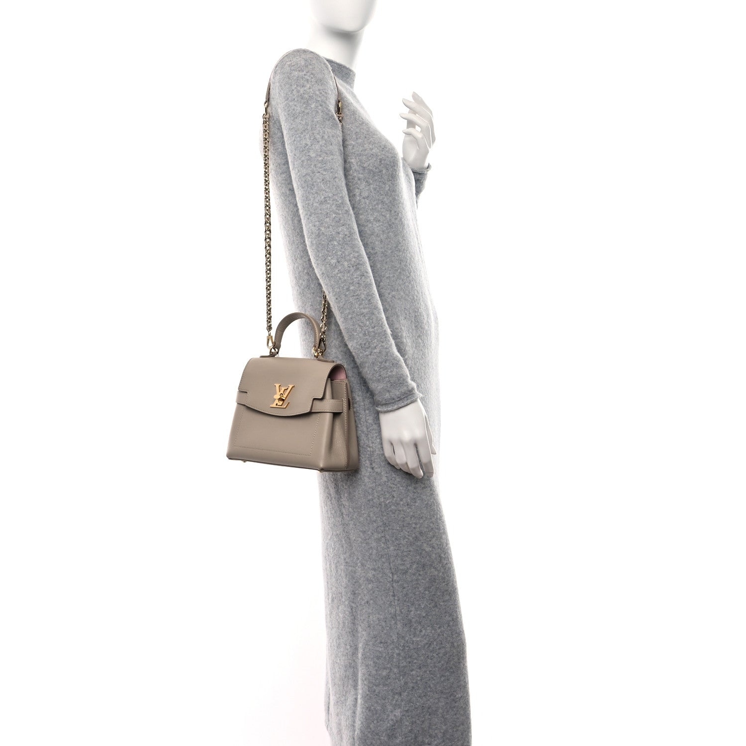 Louis Vuitton Soft Calfskin Mini Lockme Ever Greige 2 of 9