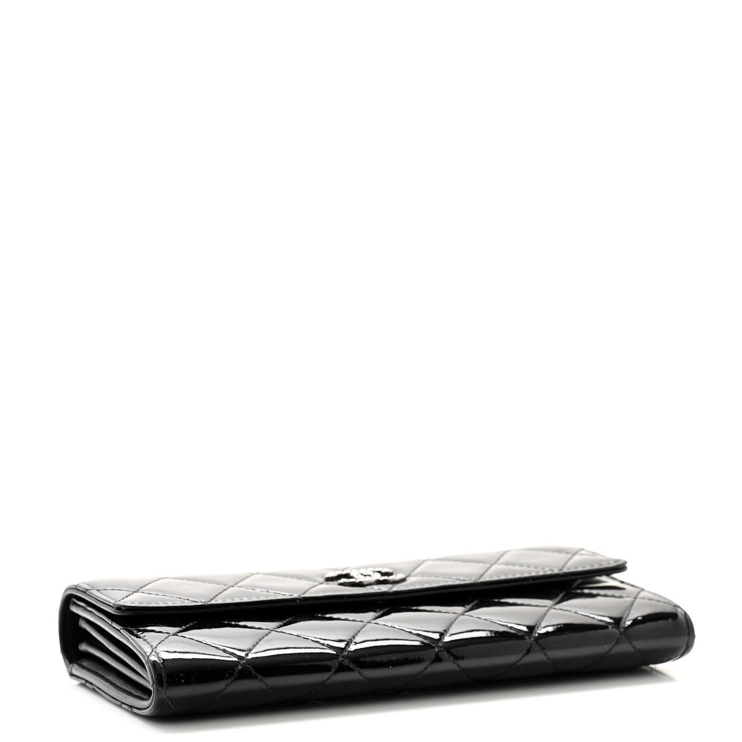 Chanel Patent Quilted Large Brilliant Flap Wallet Black 4 of 12