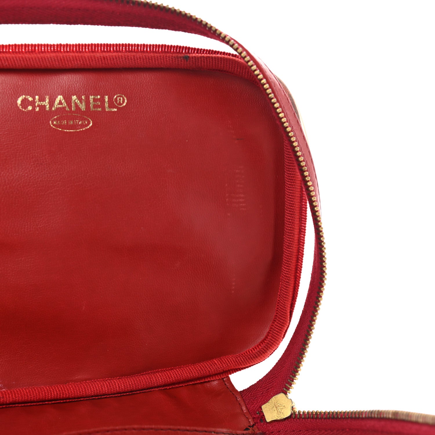 Chanel Calfskin PVC Vanity Cosmetic Case Red 14 of 22