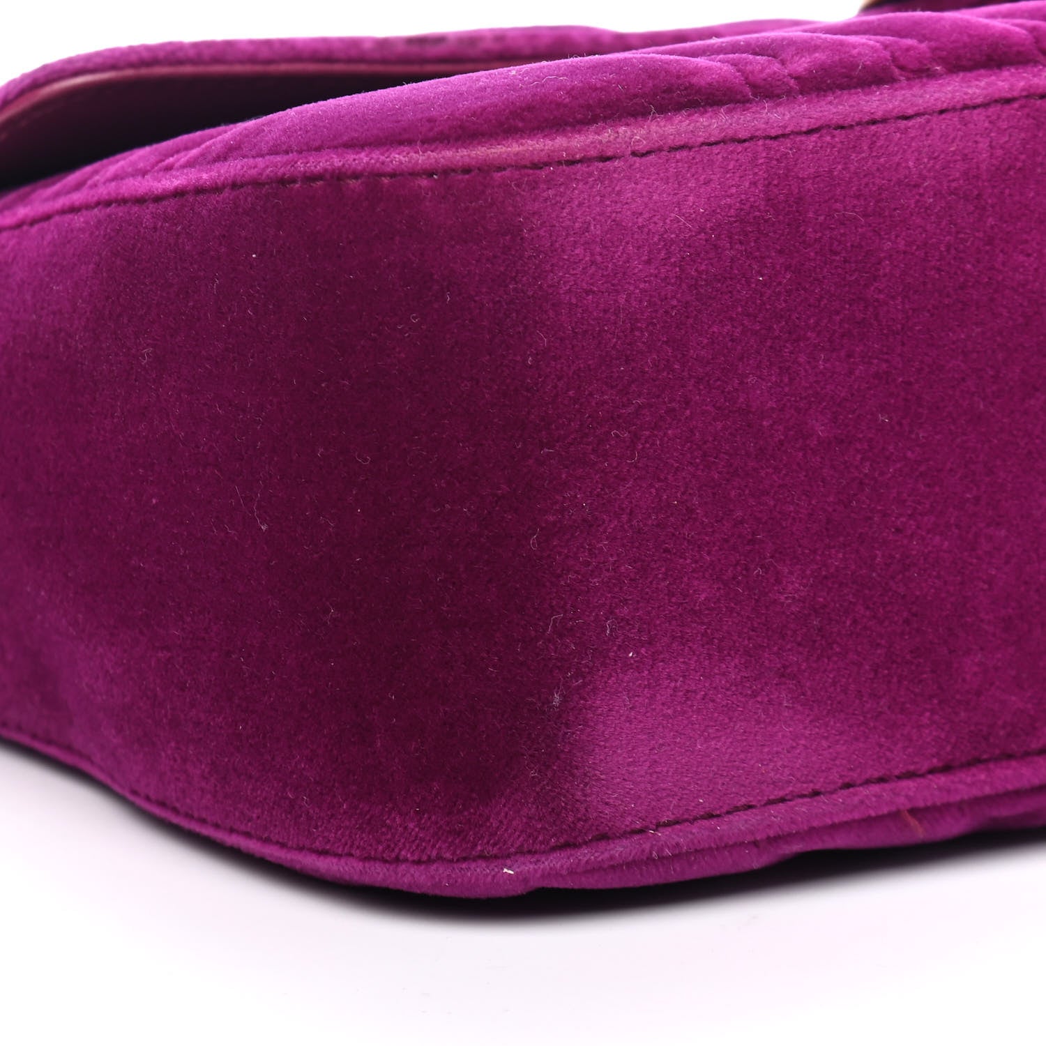 Gucci Velvet Matelasse Small GG Marmont Shoulder Bag Fuchsia Violet Cyclamen 8 of 10