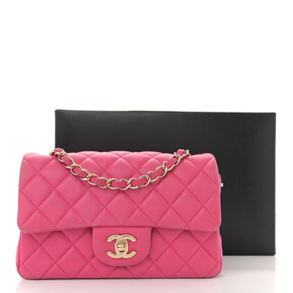 Chanel Lambskin Quilted Mini Rectangular Flap Fuchsia 14 of 14