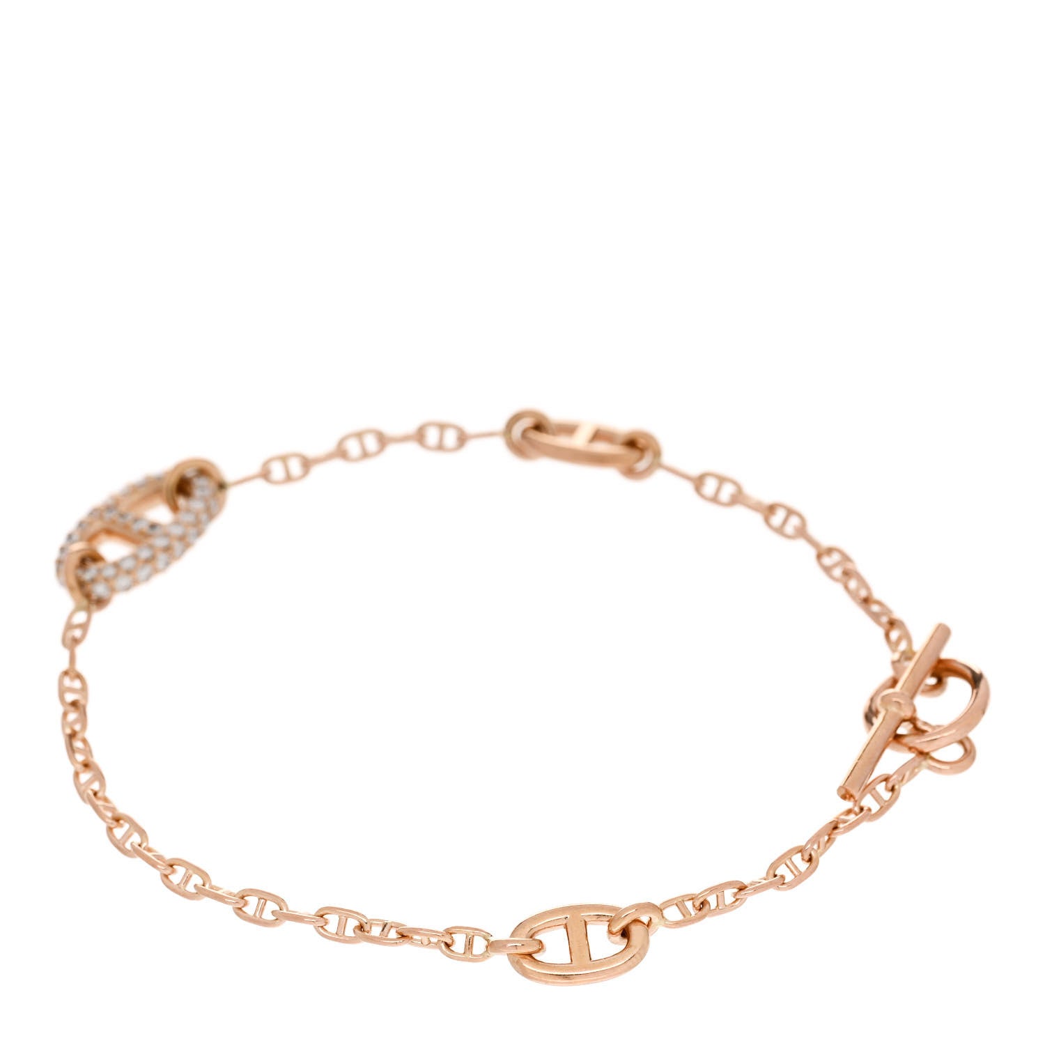 Hermes 18K Rose Gold Diamond PM Farandole Bracelet ST 2 of 4