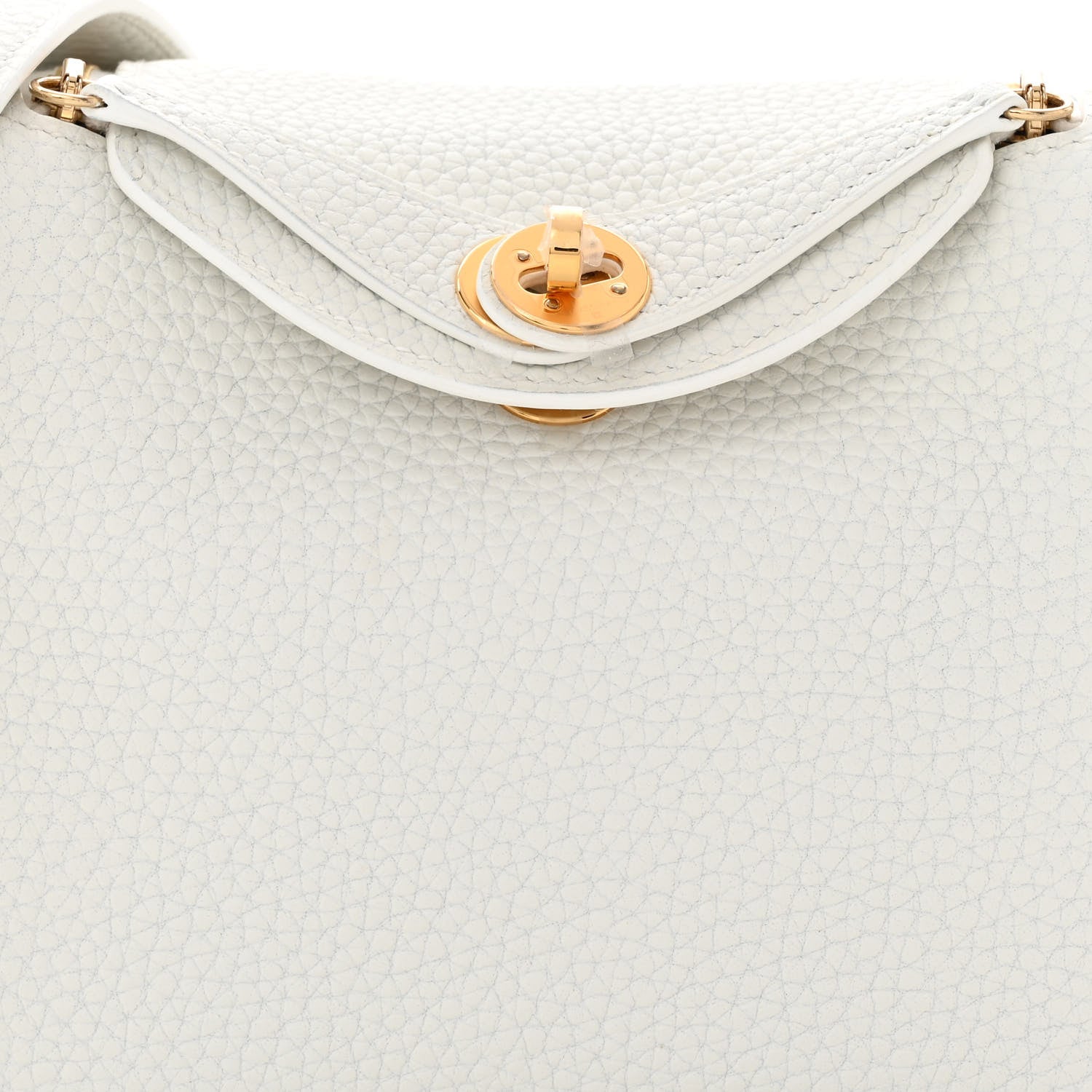 Hermes Taurillon Clemence Mini Lindy 20 New White 8 of 11