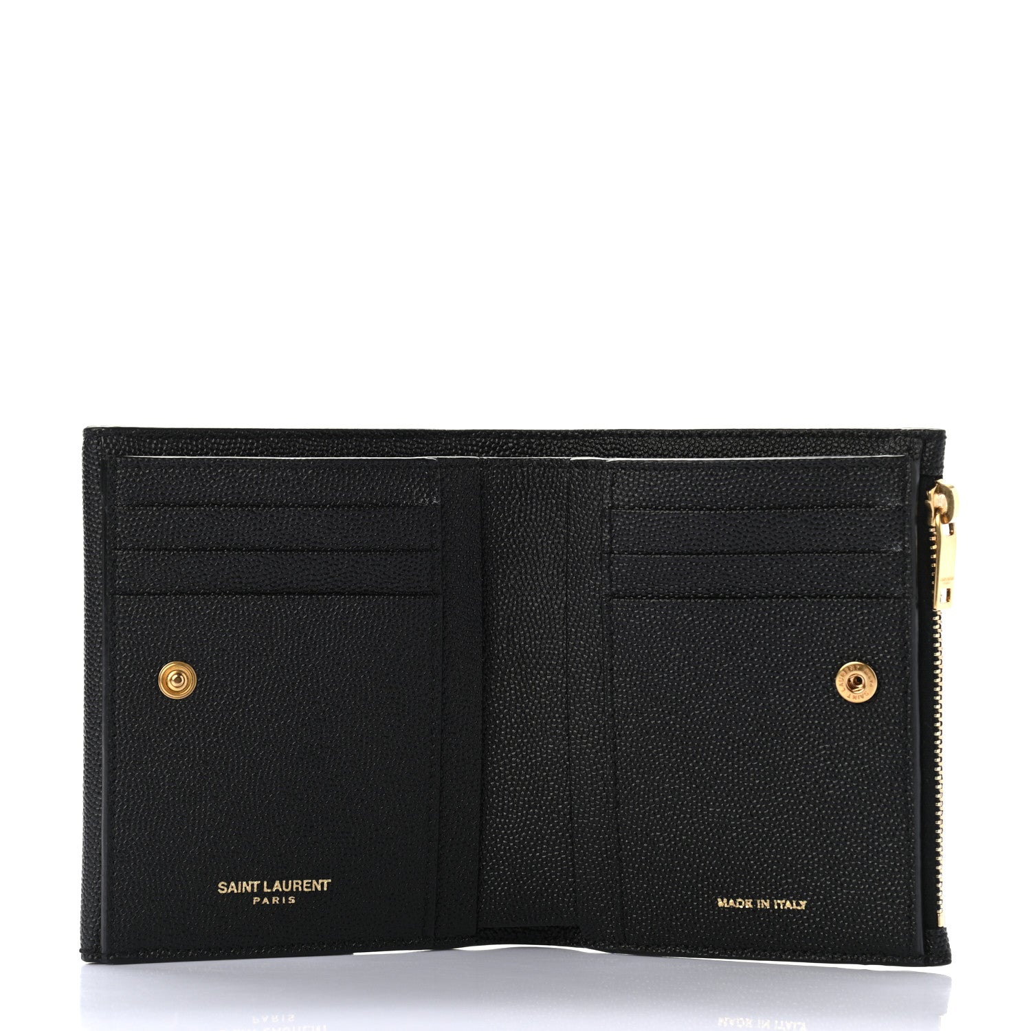 Saint Laurent Grain De Poudre Monogram Bi-Fold Wallet Black 5 of 8