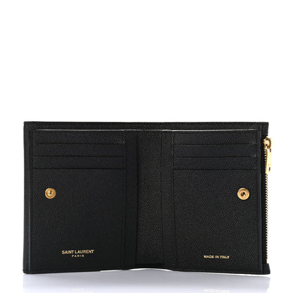 Saint Laurent Grain De Poudre Monogram Bi-Fold Wallet Black 5 of 8
