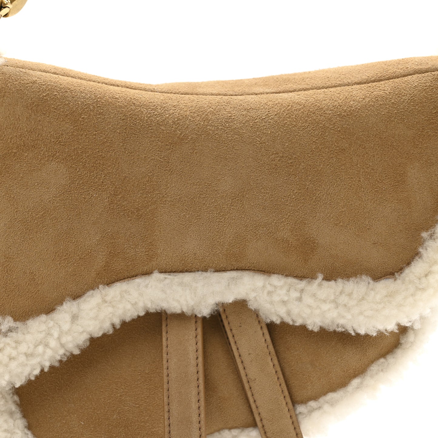 Shearling Saddle Bag Camel